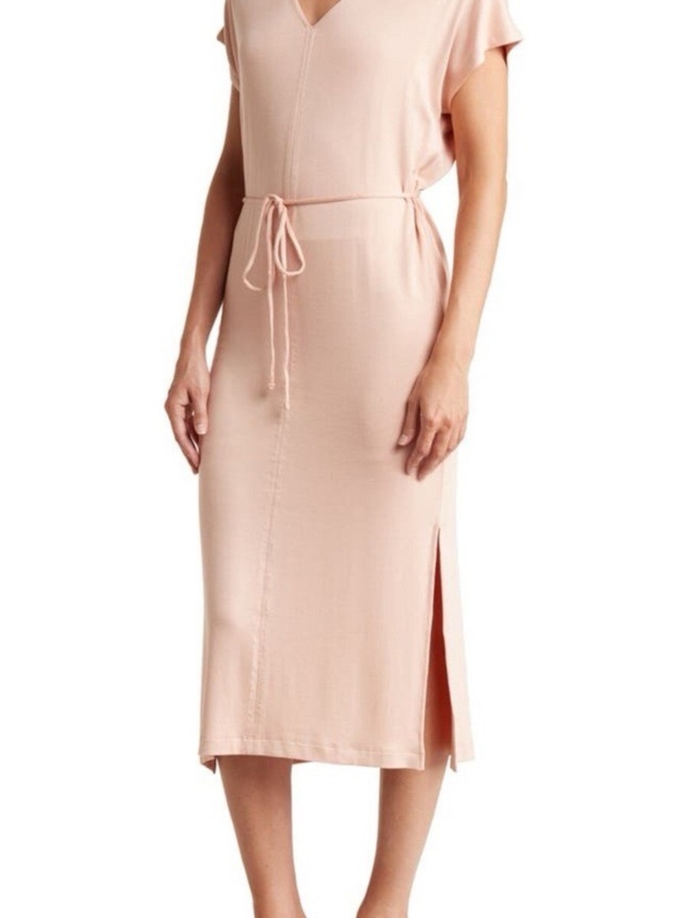 Vince Dusty Pink Midi Dress with Side Slit